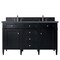 James Martin Vanities Brittany 60in Double Vanity, Black Onyx w/ 3 CM Charcoal Soapstone Quartz Top 650-V60D-BKO-3CSP - alternate 1
